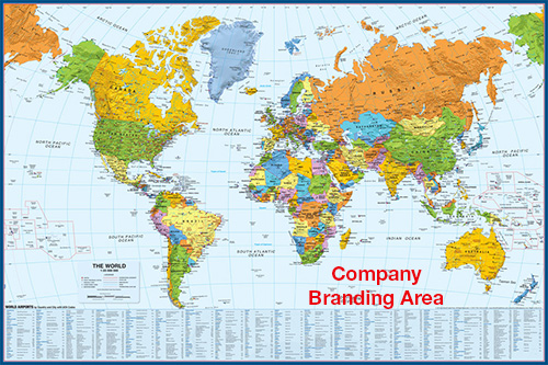 World Map (Atlantic Centered) with Airports